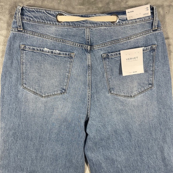 Vervet by Flying Monkey Olivia High Rise Wide Leg Jeans W30 L34 Blue Denim NEW - Picture 12 of 12